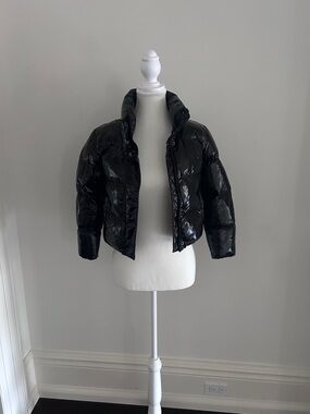 Noize Shiny Black Quilted Puffer Jacket